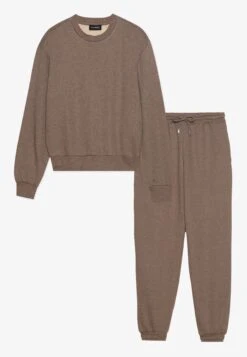 Even&Odd SET - Tracksuit Bottoms - Mottled Brown -Mode Kleidung 062ea0c9e2c247fbad119a10ab3d4afe