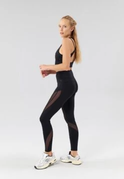 FULL LENGTH HIGH RISE LEGGINGS WITH MESH PANELS - Leggings - Black -Mode Kleidung 0f913f33193b453887097d91381bec67