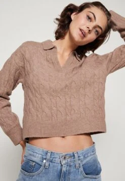 Even&Odd Strickpullover - Taupe -Mode Kleidung 225311519df04f62a949a9acbc42640c