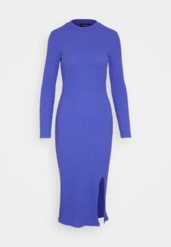 Even&Odd CIRC LONG SLEEVES MIDI HIGH SLIT DRESS - Strickkleid - Blue -Mode Kleidung 2dbe7fef8e674a38a51b98c507a4a647