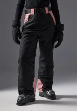 SKI PANTS WITH ADJUSTABLE BELT - Ski Pants - Black/light Pink