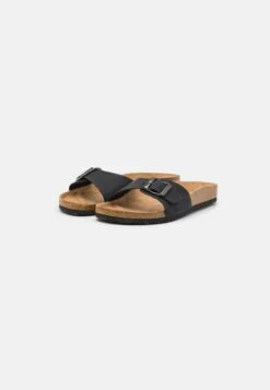 Even&Odd Pantolette Flach - Black -Mode Kleidung 4f54a9e439b64c64939ca595f53bbba4