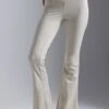 FLARED HIGH RISE LEGGINGS WITH SIDE RUCHING - Leggings - Mottled Beige