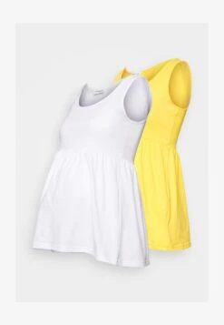2 PACK - Top - White/yellow -Mode Kleidung 70497ead872143be9360b1d28b71d356