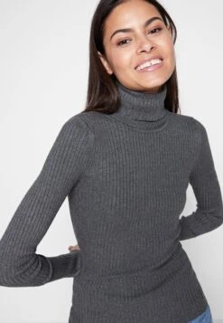 Even&Odd Strickpullover - Mottled Dark Grey -Mode Kleidung 7e58e2324d3d4d40ada8302fe33e2782