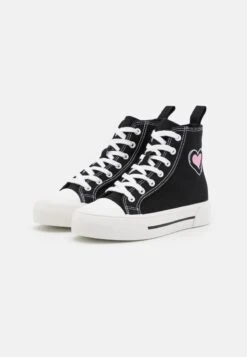 Even&Odd LOVE - Sneaker High - Black/pink -Mode Kleidung 851d25aee7f54a65add9c266203ec9f8