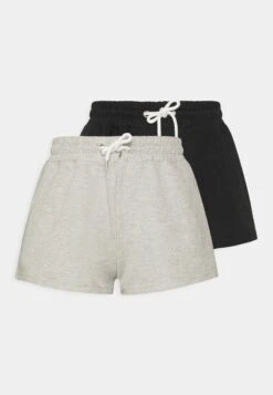Even&Odd 2 PACK - Shorts - Black/mottled Light Grey