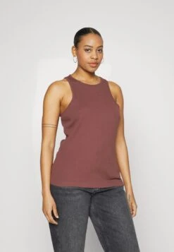 2 PACK - Top - White/ Brown -Mode Kleidung 9502c8b429374587a2f6dfd512dd0dfc