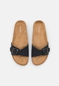 Even&Odd Pantolette Flach - Black -Mode Kleidung 9826b85ec2e34363a1fa405810457b71