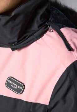SKI JACKET WITH DETACHABLE FUR HOOD - Ski Jacket - Black/light Pink -Mode Kleidung 9c6fdc147c5e4557ae73011c53d086b6