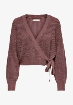 CURVY WRAP CARDIGAN - Strickjacke - Dark Red -Mode Kleidung a4b09ed2466f42ea9338cd35038f47f8