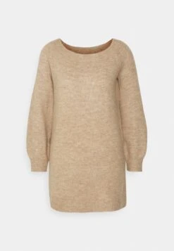 Even&Odd SCHULTERFREI MINI STRICKKLEID - Strickkleid - Camel -Mode Kleidung aae494a99a784461bb5fd5aca28a3438