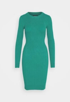 Even&Odd CREW AUSSCHNITT RIPP BASIC BODYCON MINI STRICKKLEID - Etuikleid - Green -Mode Kleidung abfe639f4dfe45e7909e54860a5b5008