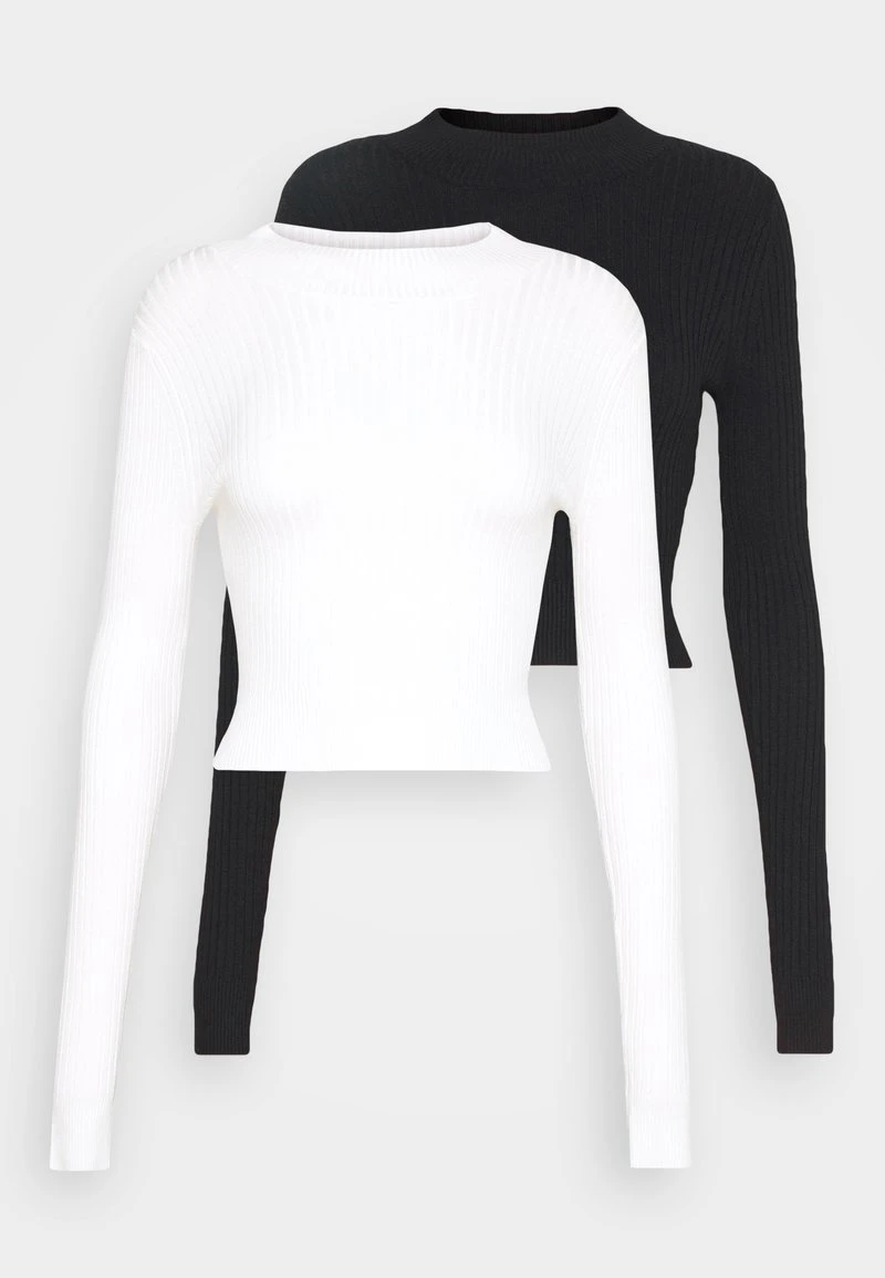 Even&Odd 2 PACK - Strickpullover - Black/white 1 Even&Odd 2 PACK - Strickpullover - Black/white
