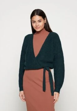 CURVY WRAP CARDIGAN - Strickjacke - Dark Red -Mode Kleidung cd83b66a1488452a8865c165173fc3d3