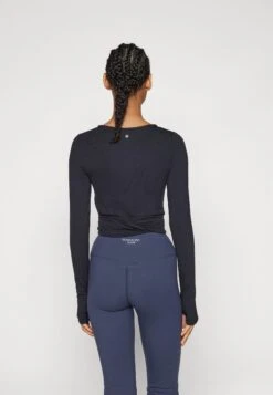 LONG SLEEVE YOGA WRAP TOP - Long Sleeved Top - Black -Mode Kleidung cf176a8ff90c4f9ebab433034abaf096