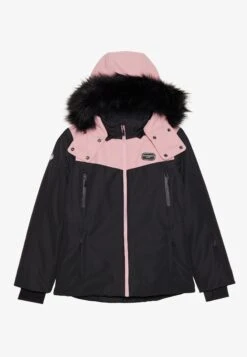 SKI JACKET WITH DETACHABLE FUR HOOD - Ski Jacket - Black/light Pink -Mode Kleidung daa5ea8fca8c4657aad372e2eecc3c7d