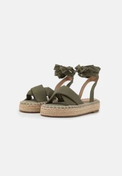 Even&Odd Riemensandalette - Khaki -Mode Kleidung dc182ef808cb4296a68bd1fe41d094b6