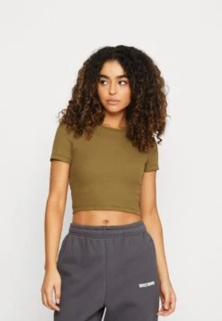 Even&Odd 3 PACK - T-Shirt Basic - White/black/olive -Mode Kleidung e249d1253efd47b9bf362c9c44cb4c7b