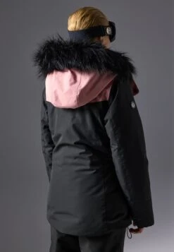 SKI JACKET WITH DETACHABLE FUR HOOD - Ski Jacket - Black/light Pink -Mode Kleidung e3157f8e44894649af821f0230df5b17