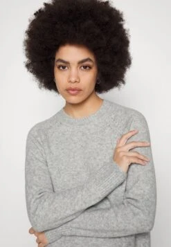 Even&Odd Strickkleid - Mottled Light Grey -Mode Kleidung e7ff4ba3cfa84c89929af4f843030925