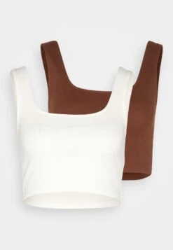 Even&Odd Top - Off White/dark Brown -Mode Kleidung eebfba8867ee42358c59f53ad7ab301a